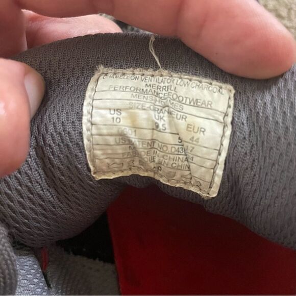 Merrell Men’s Walking/ Hiking Shoes Sz 10 Chameleon Ventilator Low Charcoal - Picture 8 of 13